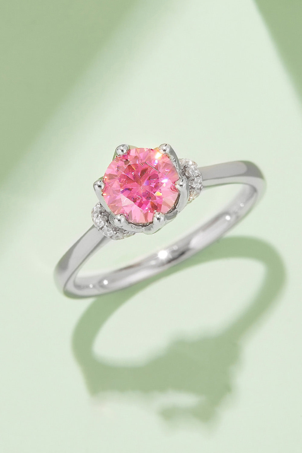Murray Silver Ring 1 Carat Moissanite Stone Blue Pink 925 Sterling Platinum-plated Hot Pink c6a3fd7dff7f4721a0322ce8942cc538-Max Trendsi