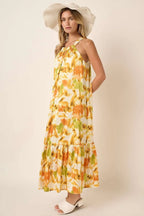 Mittoshop Maxi Satin Dress Floral Orange Watercolor Print Halter Neck c6bc328fc4d649e099f97a2cd2c9035e-Max-Origin Trendsi