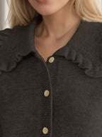 Women Cardigan Frill Collared Cotton Blend Knit Button Up Neck Long Sleeve c6ffc9a8-5f52-48e9-a802-157f69d48dc6-Max Trendsi