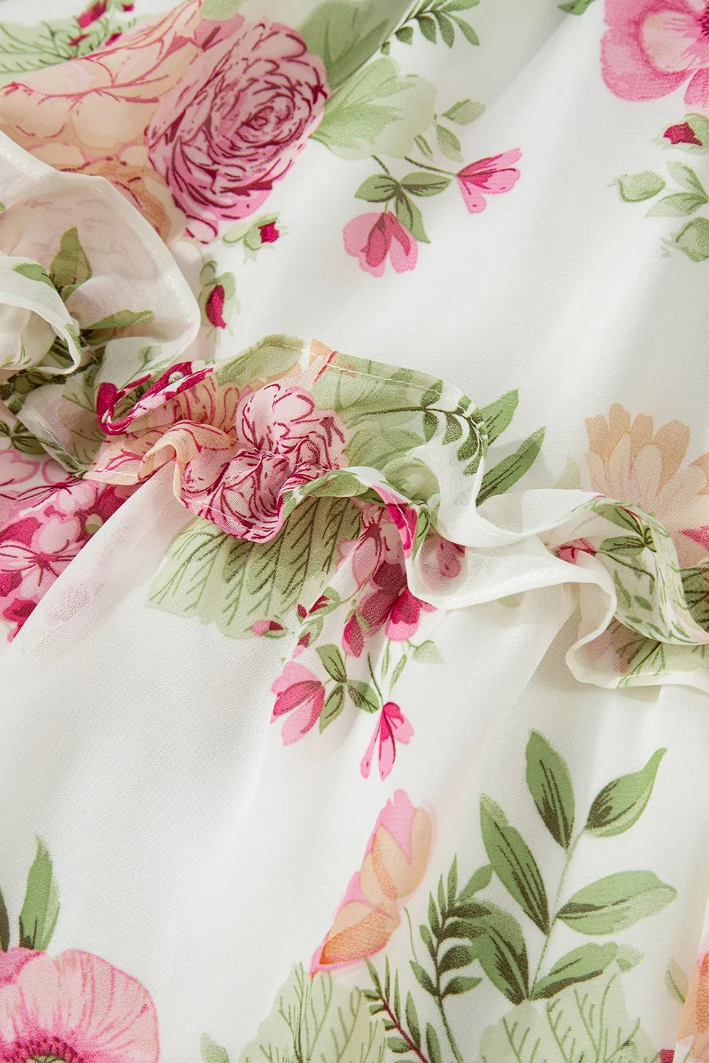 Floral Mini Dress Bubble Sleeve Sweetheart Neck Ruffle Zipper Lightweight c71ed83b-7605-45c5-8584-c5568662243e-Max-Origin Trendsi