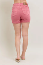 Judy Blue Women's Shorts Pink Denim Back Embroidery Pockets c72399f3f8174b748b0b2a6052f8ec07-Max-Origin Trendsi