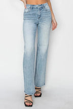 RISEN Straight Jeans High Rise Light Blue Washed c727f2c7b5114e78afe85eb4168ea2c3-Max-Origin Trendsi