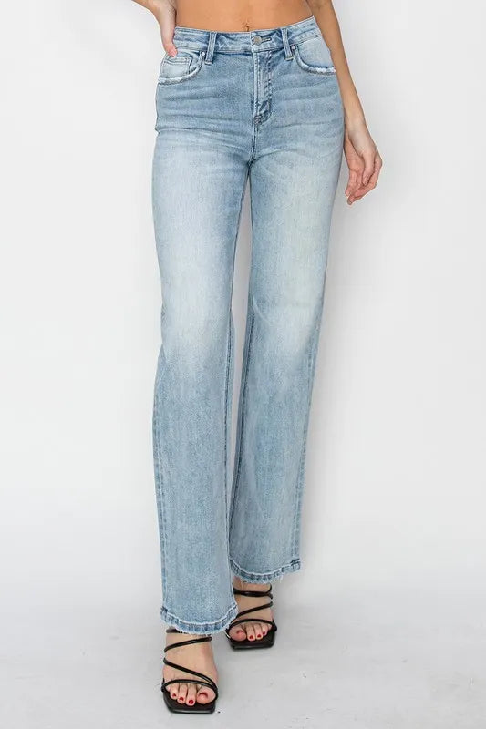 RISEN Straight Jeans High Rise Light Blue Washed c727f2c7b5114e78afe85eb4168ea2c3-Max-Origin Trendsi