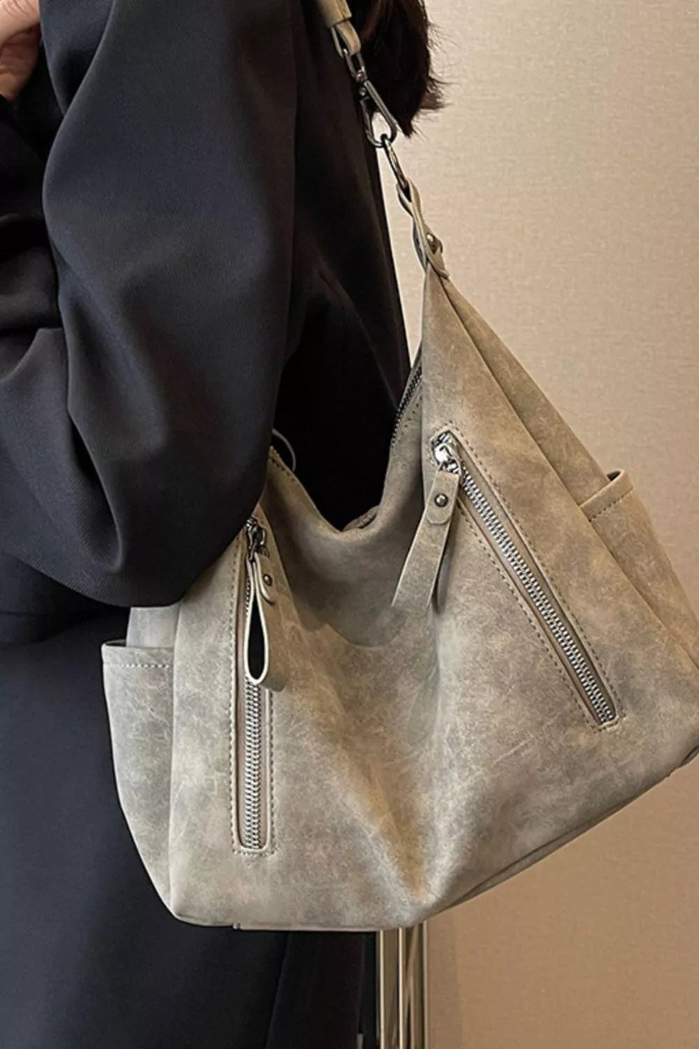 Women's Crossbody Bag Pu Leather Zipper Details Adjustable Strap Medium c773f10a-1095-40c2-bb9c-0cd3b3949b29-Max-Origin Trendsi