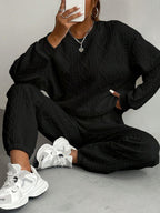 Women’s Set Sweatshirt Textured Diamond Long Sleeve Top And Pants 2 Pcs c7c42fda-19f9-432f-8db9-31a2135b8bf2-Max Trendsi