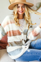 Haptics Sweater Cardigan Button Down Stripe Soft Fuzzy Single Breasted c7f3f58b-a382-451b-b8bf-986dfc7819fa-Max Trendsi