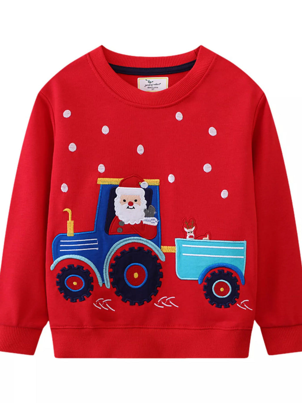 Boy's Sweatshirt Red Santa Tractor Crew Neck Children's Pullover c7fa5e102df1452fac7aedeb3a76d964-Max-Origin Trendsi