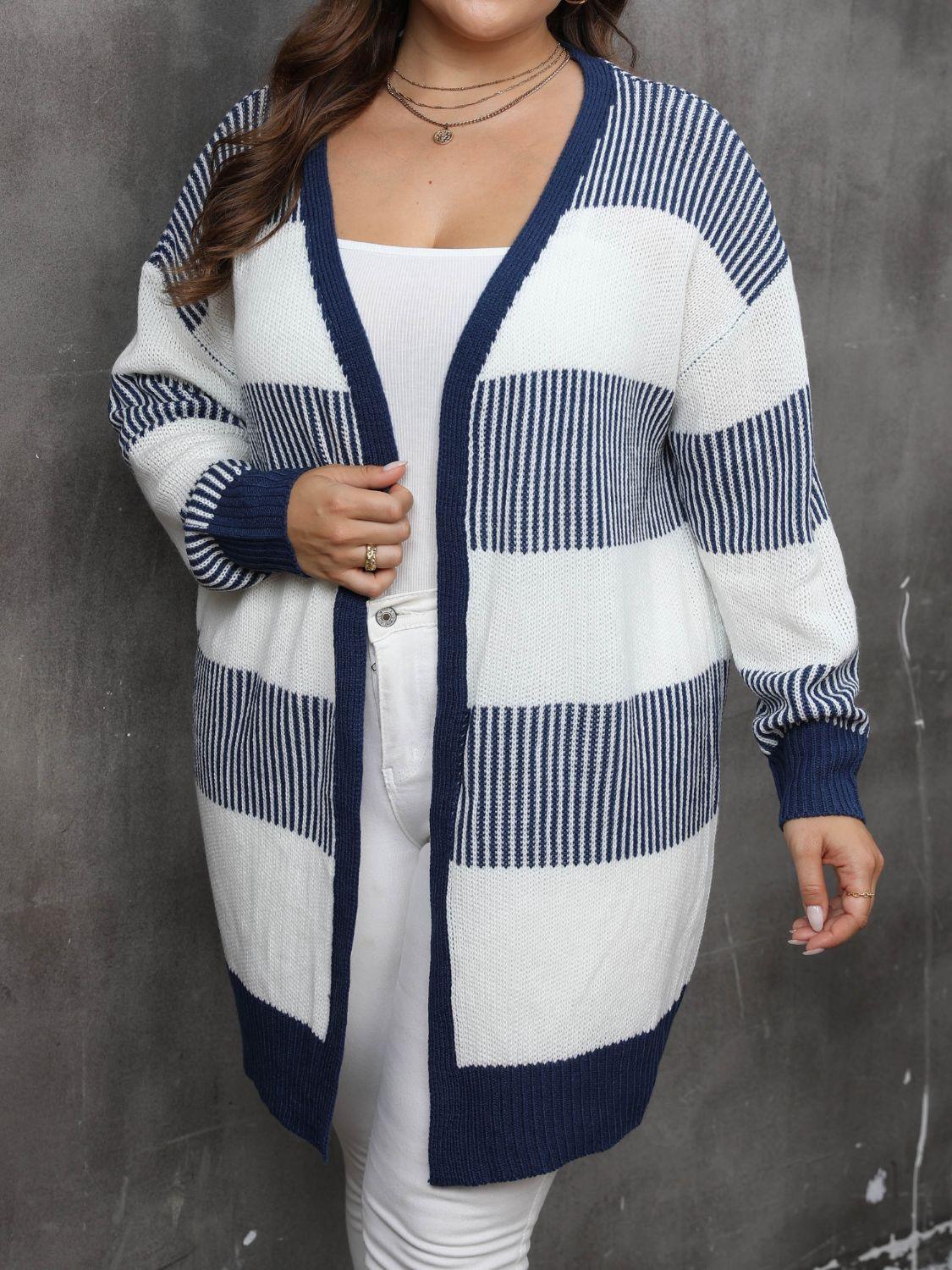 Plus Size Cardigan Open Front Long Sleeve Knitwear c7fbba6d-aef2-4c35-b6e9-f9d4c7e1f372-Max Trendsi