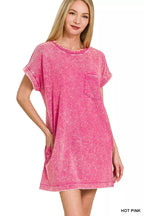 Zenana Premium Cotton Washed T-Shirt Dress c806221f9a864abbae32d9b86ef301d7-Max-Origin Trendsi