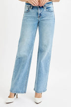 RISEN Boyfriend Jeans Women's Low Rise Ankle Distressed Medium Wash Denim c822961dc5164e55b8c7eed6883d87d7-Max-Origin Trendsi
