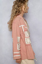 POL Womens Hooded Jacket Dusty Pink Embroidered Patch with Lace Detail c83df2e9-ae80-4564-a3bc-c95e2ab2f8b1-Max-Origin Trendsi