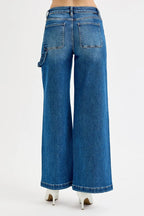 RISEN Women's Jeans High Rise Wide Leg Patch Detailed Dark Wash Denim c8a43c7863ba497d964ad18911bcc4bf-Max-Origin Trendsi