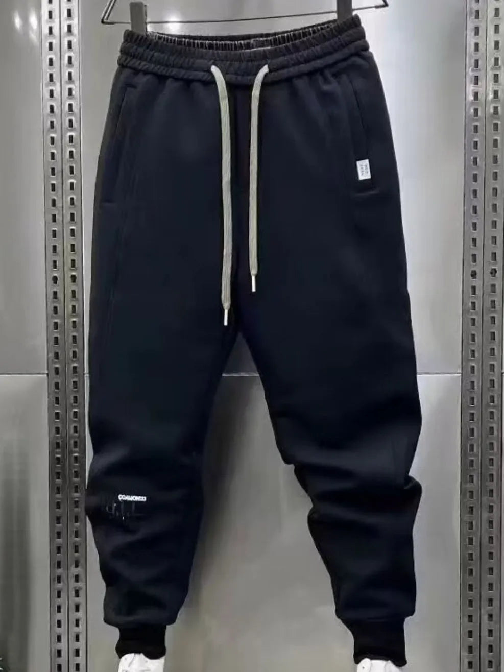 Men's Black Jogger Pants Cotton Blend Drawstring Waist with Pockets S-3XL Black c9338317-ad43-43bc-a8a8-0134e67d2f9a-Max-Origin Trendsi