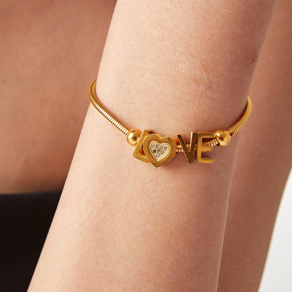 Love Bracelet 18K gold-plated Titanium Steel Rhinestone Letter c95b509e-3ee5-4ba1-b911-bca69781e0e3-Max Trendsi