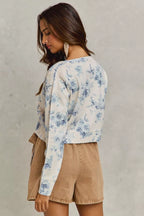 SO ME Vintage Floral Print Button Down Sweater Cardigan c961bde9958249528c7b5ef8ee615735-Max-Origin Trendsi