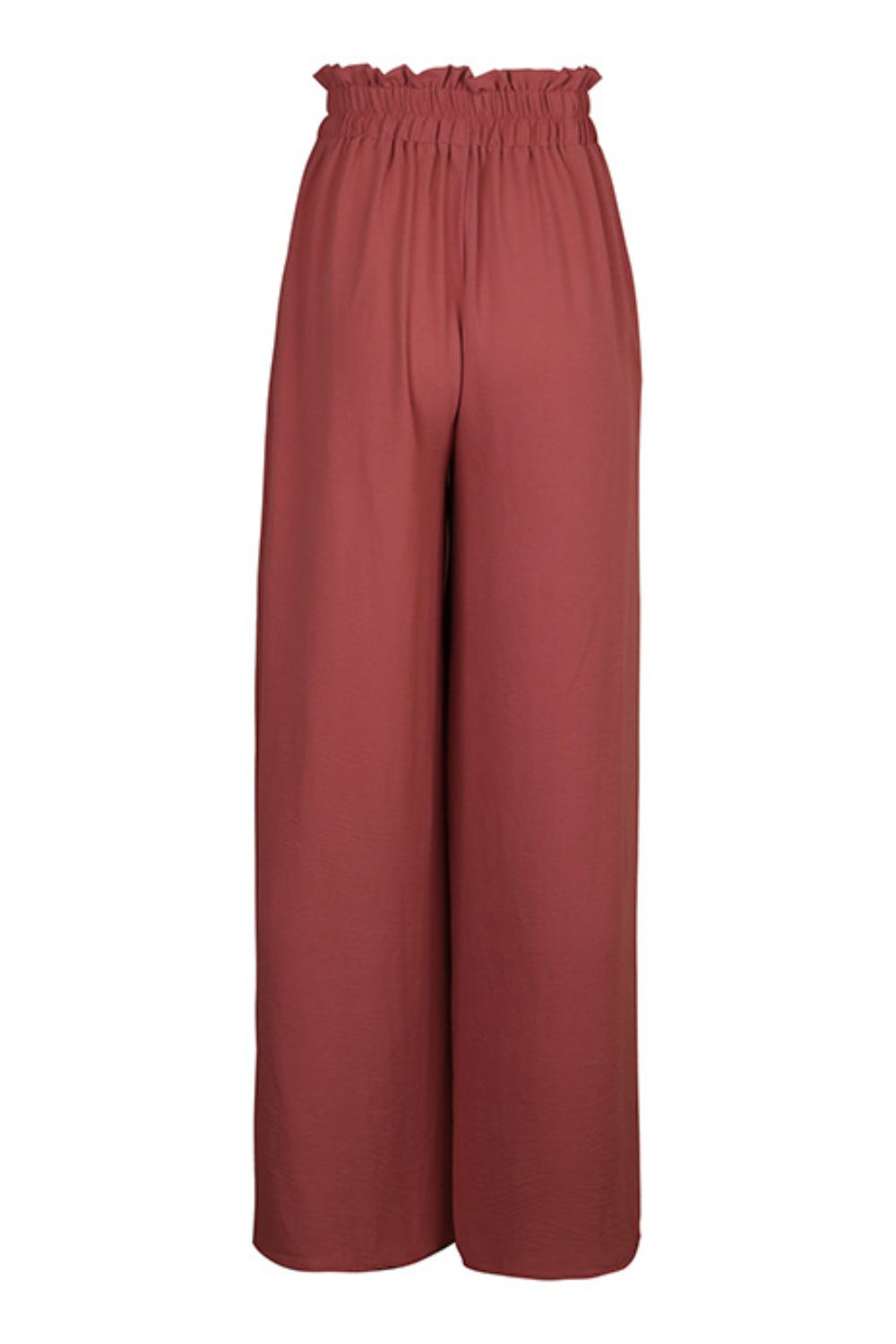 Perfee Wide Leg Pants Frill Tied Waist Women Rust Trousers with Pockets c96d6ff3-923b-4346-9cce-2a34b5716d81-Max Trendsi