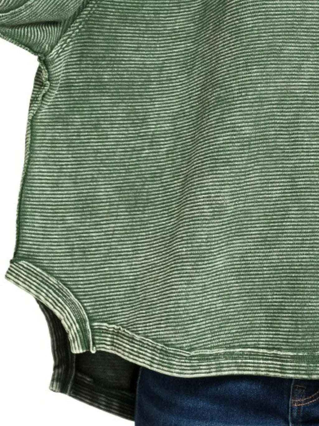 Zenana Women's Sweatshirt Oversized Dark Green Acid Washed Exposed-Seam