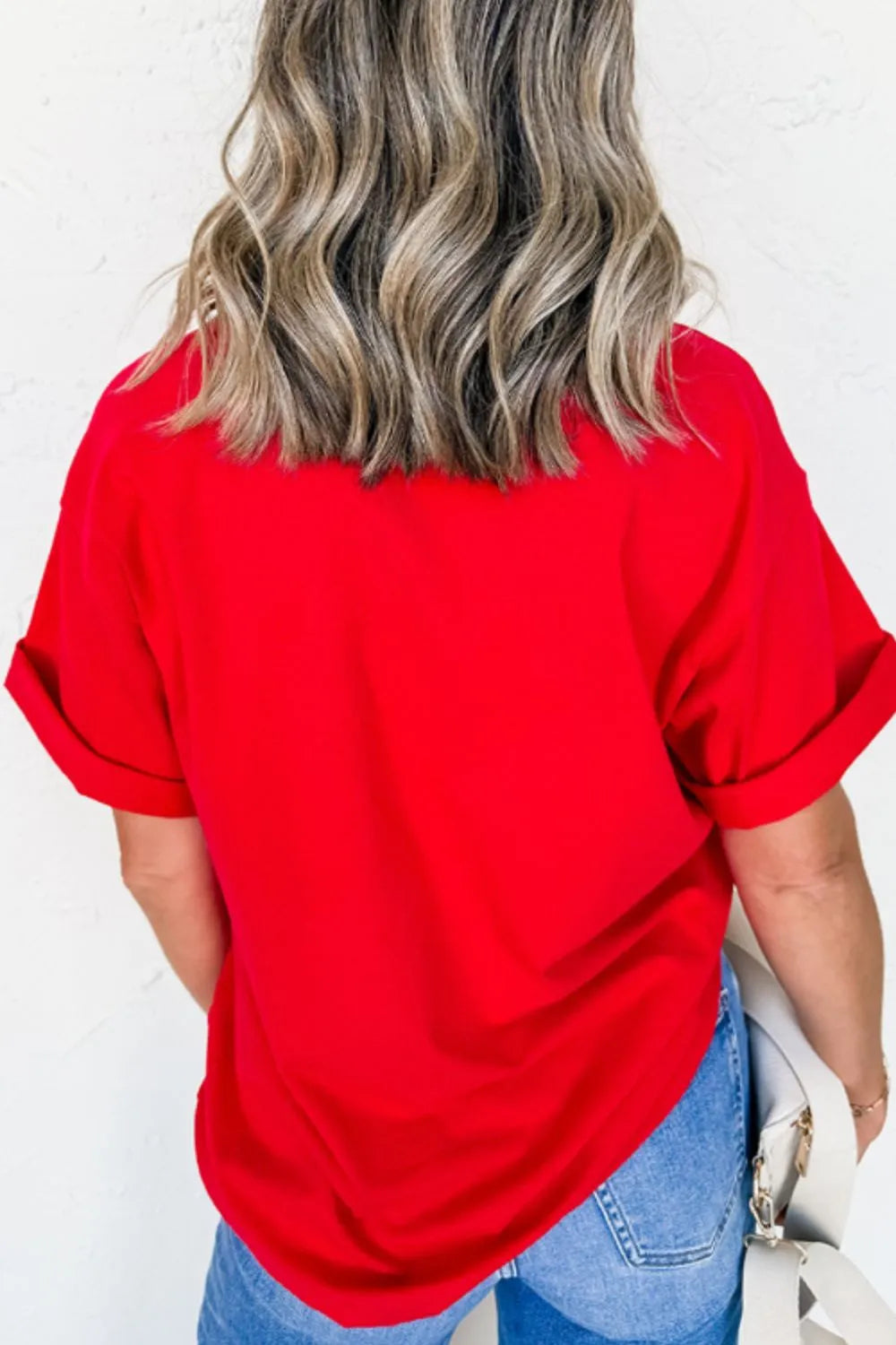 Women's T-Shirt Patriotic USA Bow Graphic Print Red Short Sleeve Top Tees c986ab75-c900-4c0c-ba6d-1e4316165f32-Max-Origin Trendsi