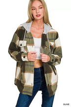 Zenana Fleece Shacket Olive Plaid Drawstring Hooded Womens Outwear c9981f1d92f34fb792ed3ea2abc2527c-Max-Origin Trendsi