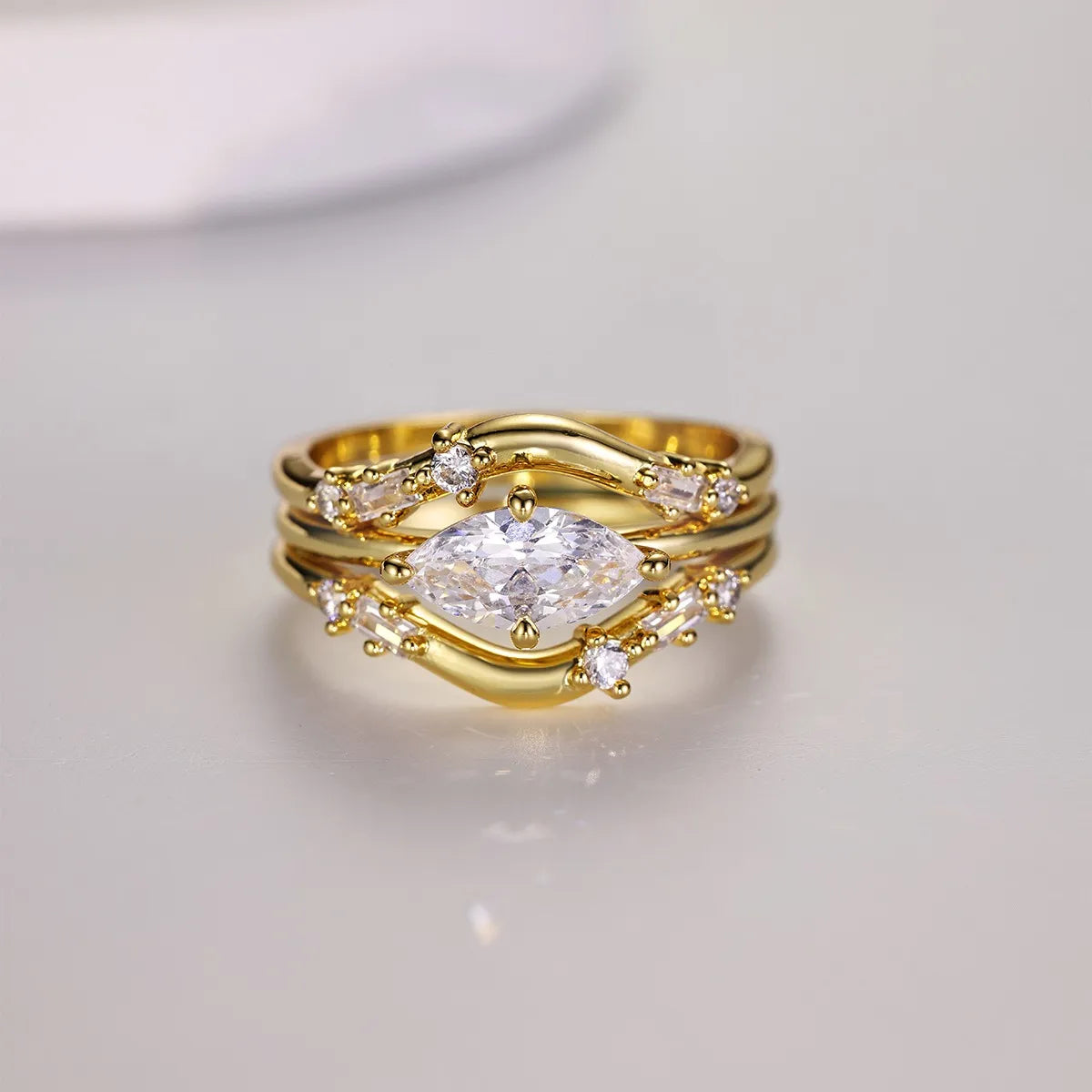 1 Carat Moissanite Stone 3pcs Ring Set 925 Sterling Silver Zircon 18K Gold-Plated Gold c9a3de9a-f773-42c0-bcc2-b6f622efb2d2-Max-Origin Trendsi