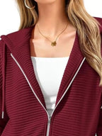 Women's Hoodie Zip Up Drawstring Hood Dropped Shoulder Long Sleeve c9e906af-74ee-4eb1-874f-3c19bd9eb770-Max-Origin Trendsi