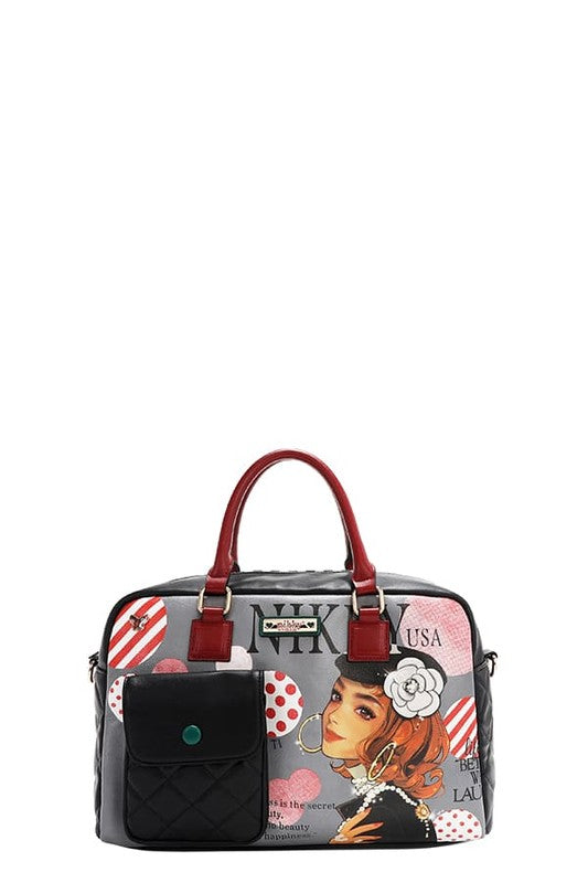 Nicole Lee USA Handbags Eco-Leather Boston Bag Medium Patch Pocket c9eca06b-cc01-4826-899f-17cd209a6d77-Max Trendsi