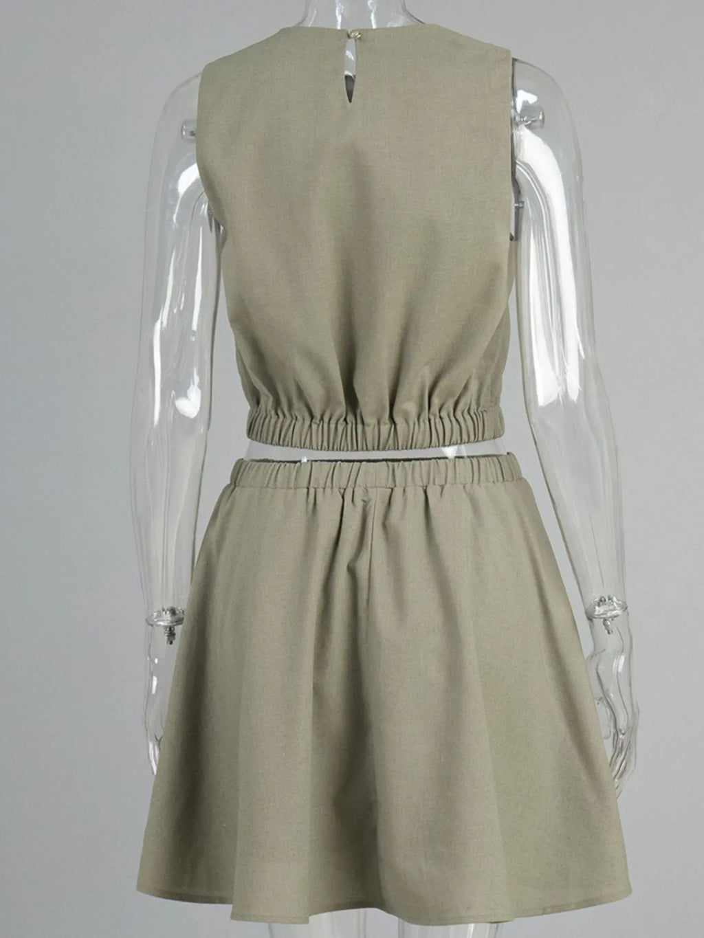 Women's Outfit Set Linen Cotton Round Neck Sleeveless Top and Skirt Set ca2397bc-7374-4a45-ba98-32b2c4fb2280-Max-Origin Trendsi