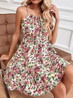 Floral Print Mini Dress Spaghetti Strap Summer Tied Neck Ruffled ca51d588-b0a2-49fd-a970-8ff82e7d4614-Max-Origin Trendsi