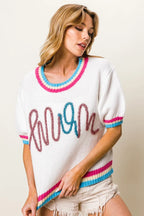 BiBi Sweater White with Metallic Letter Short Puff Sleeve Pullover ca6578a3c15a4dfdbd1ffcccd64a1add-Max-Origin Trendsi