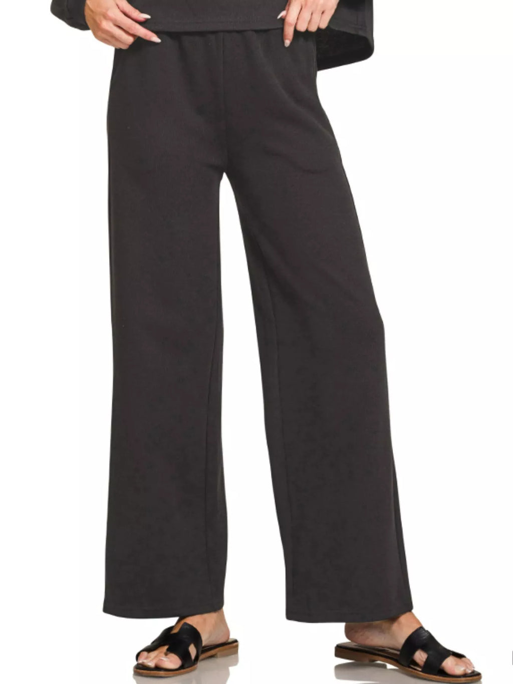 Zenana Womens Casual Outfit Set Black French Rib Pullover and Pants ca6735f9-beb1-41c8-93c5-945c02aa5df0-Max-Origin Trendsi