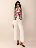 Womens Vest Coat Floral Embroidered Deep Red Tie-Front Sleeveless ca7f6a5f-3271-40b8-87e6-28fe9919e871-Max-Origin Trendsi