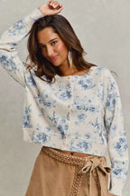 SO ME Vintage Floral Print Button Down Sweater Cardigan cae43f2aff0a445dbc5048d33293134d-Max-Origin Trendsi