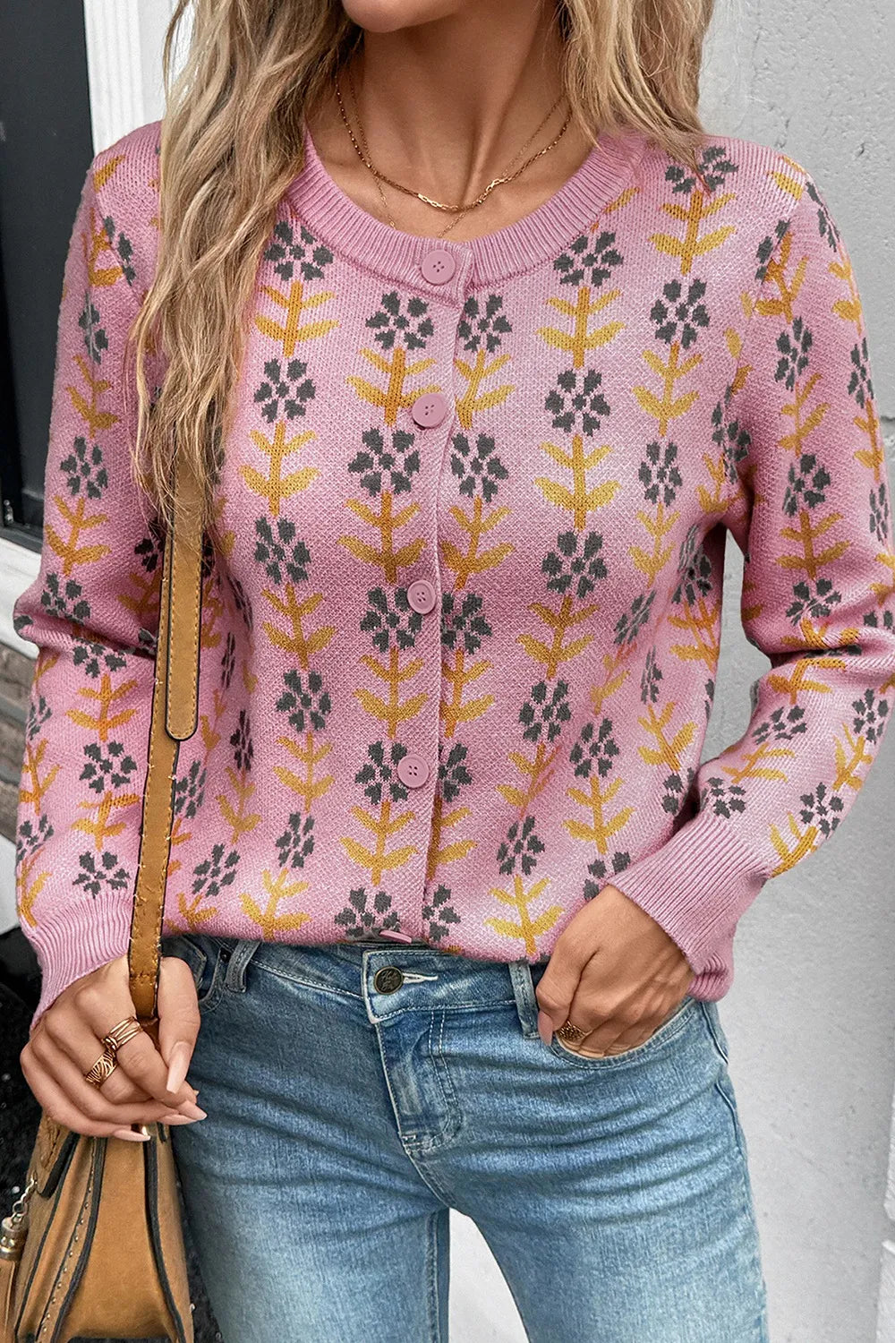 Women's Knit Cardigan Floral Button-Up Long Sleeve Knitwear cafce00a-fbdd-41b9-8e7e-ffbbdc0dfa52-Max-Origin Trendsi