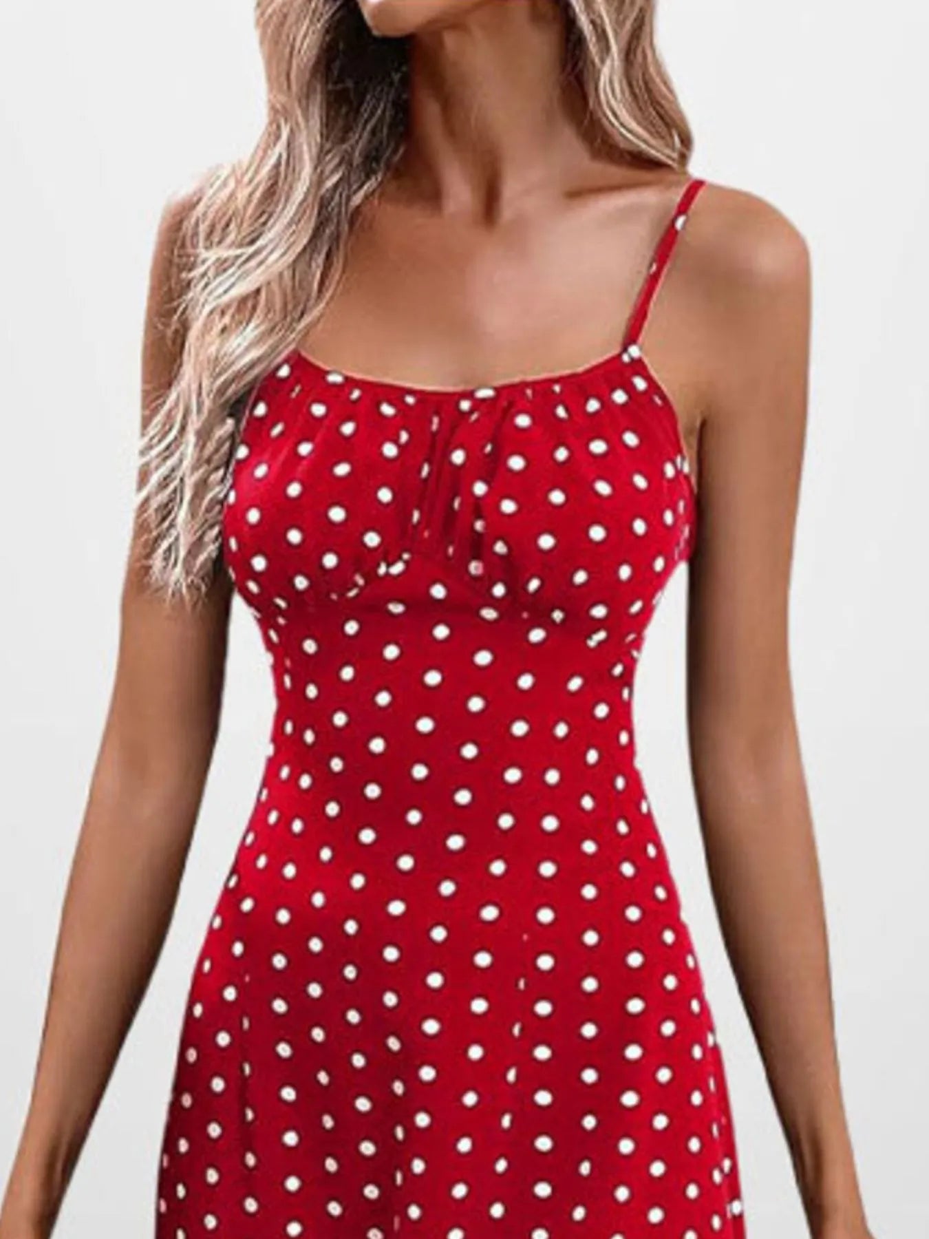 Cami Midi Dress Floral Polka Dot Printed Side Slit Tied Strappy Dresses cb188494-8009-460f-8104-a20441d1cb52-Max-Origin Trendsi