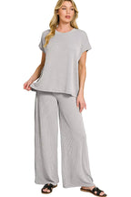 Zenana Raised Rib Relaxed Fit Top and Pants Set