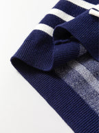 Women's Sweater Vest Navy Stripe Knitted Bow Decor Sleeveless Knit Top cb4fd9a299234f01bac5d5d51833d1a8-Max-Origin Trendsi