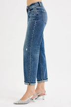 RISEN Boyfriend JeansWomen's Low Rise Cropped Dark Wash Denim Pants cb5bab3de64c4645960b62b7c2fc6526-Max-Origin Trendsi