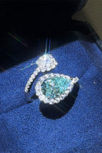 Silver Bypass Ring Turquoise 2 Carat Moissanite Stone 925 Sterling Jewelry Turquoise One Size cb741ed7-8f38-47b0-accd-2e11dc199ccd-Max Trendsi