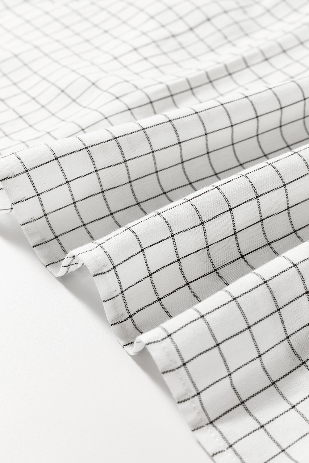 Mini Dress Frill Plaid Oversized Notched Balloon Long Sleeve Cotton Blend cb994446-1be0-44f1-8f6b-a38cbc2b2d7d-Max Trendsi