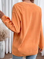 Women's Sweatshirt Halloween Sequined Pumpkin Ribbed Round Neck Top cba5dad2-1c26-442c-8cfd-4a51a3fab685-Max-Origin Trendsi