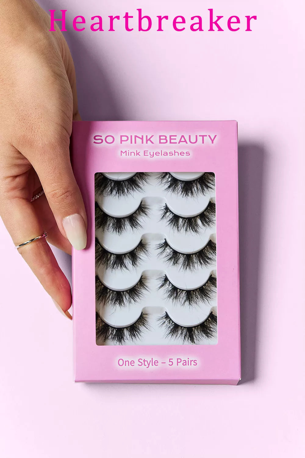 SO PINK BEAUTY Mink Eyelashes 5 Pairs Black Mix Effect Heartbreaker One Size cbc33849-7346-416d-88e5-1c4b7e1f395b-Max Trendsi