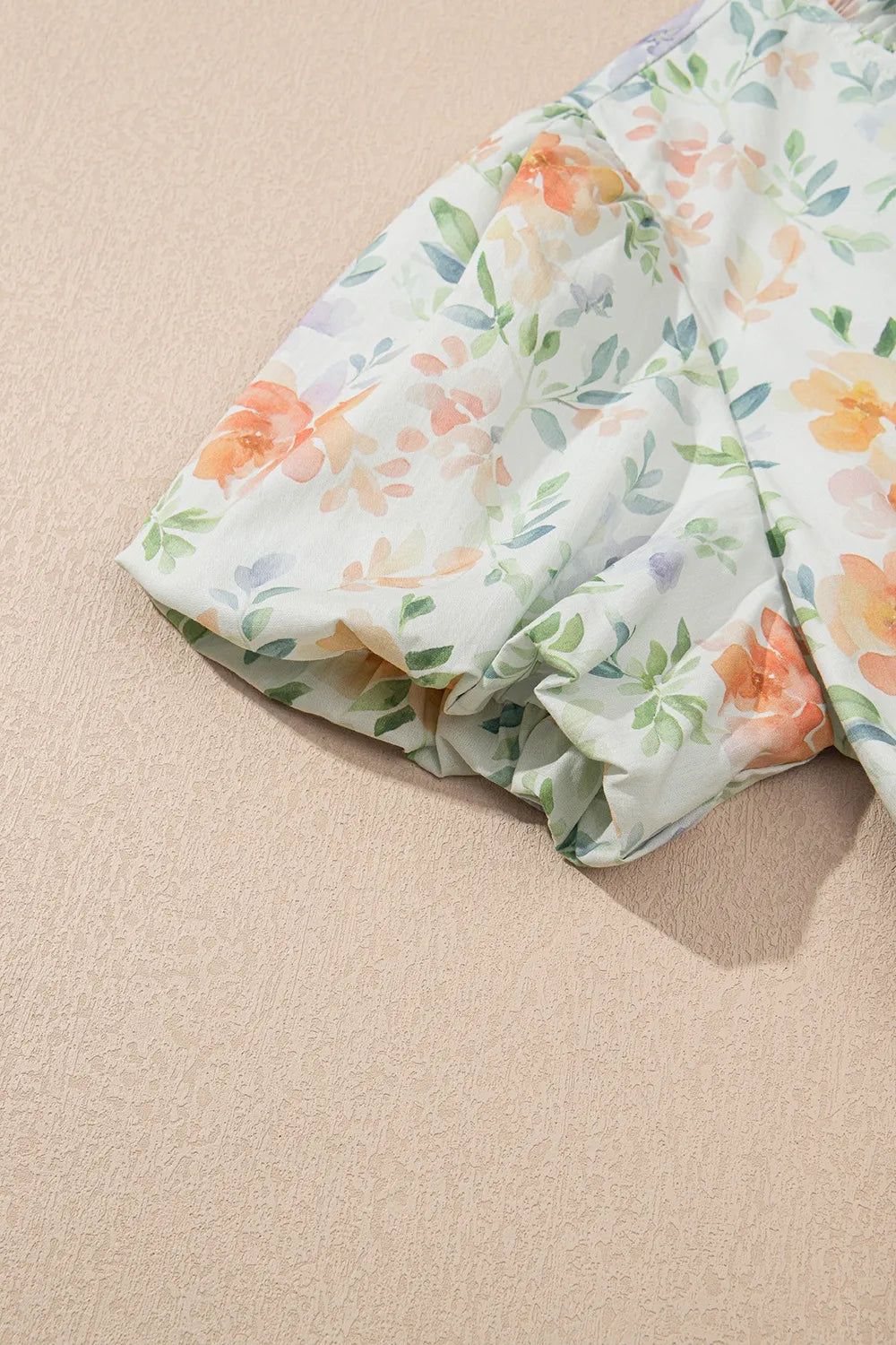 Floral Mini Dress Cotton Frill Notched Puff Short Sleeve Hight Waisted cbe89f42-6526-4c10-aa00-8aa60eb1dac9-Max-Origin Trendsi