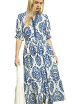 Umgee Paisley Smocked Waist Midi Dress