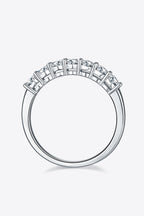 Murray Silver Ring Moissanite Stone Half-Eternity Platinum-Plated 925 sterling cc40e3df86d6481c9d77812885a8292e-Max Trendsi