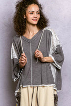 POL Womens Hoodie Top Gray Short Sleeve with Lace Detail GREY ccae8988-3f6a-42f8-a47a-66bd784c5cb4-Max-Origin Trendsi