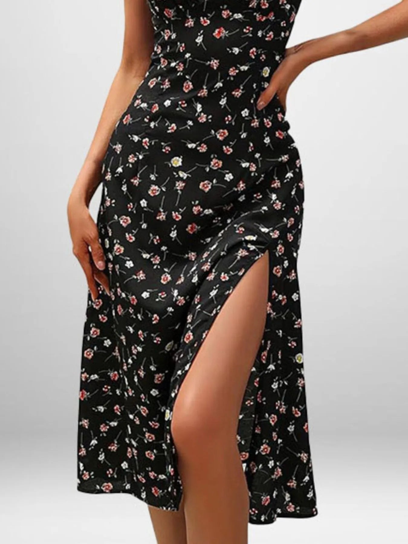Cami Midi Dress Floral Polka Dot Printed Side Slit Tied Strappy Dresses cd0f9705-6759-41ba-89b7-fe2e7fa61a86-Max-Origin Trendsi