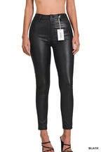 Zenana Skinny Womens Pants Black Faux Leather Stretch Trousers cd24591e399a44db97360814140b8a96-Max-Origin Trendsi