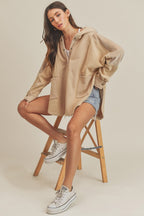 Aemi+Co Oversize Women Hoodie Cotton US Stock Slit Side Ribbed cd3c5890-55fd-445f-b72e-fb9a4b2050fb-Max Trendsi