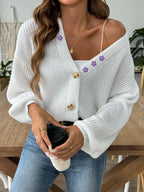 Knit Cardigan V-Neck Flower Embroidered Button Up Long Sleeve cd51d44f-7b77-4519-9fec-31791349c9b2-Max Trendsi