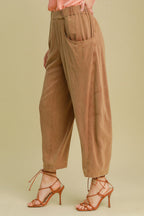 Umgee USA Women Pants Linen Cotton Elastic Waist Baggy Fit with Pockets cda62045-b7ca-4121-92f3-7bbaf98817fb-Max Trendsi